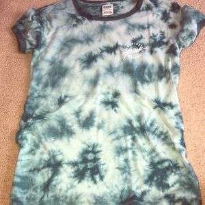 PINK blue tie dye shirt size XS